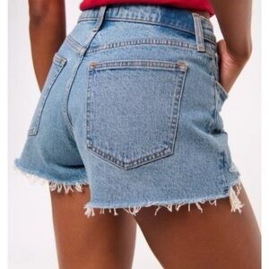 Abercrombie & Fitch High Rise The Mom Short Blue Denim Shorts Women’s Size 34/18